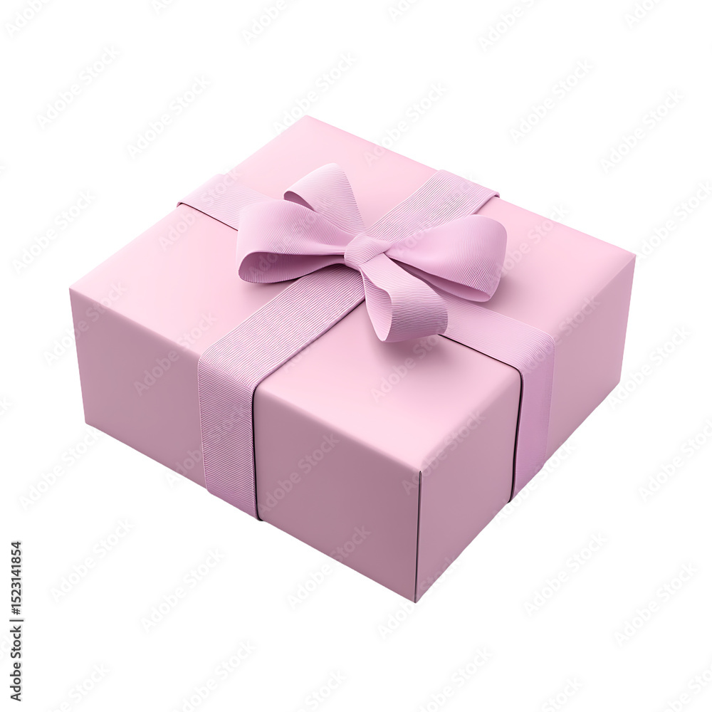 Pink gift box with bow isolated on transparent background Pink gift box with bow isolated on transparent background