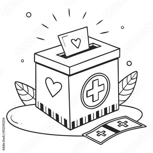 Donation box for charity medical aid