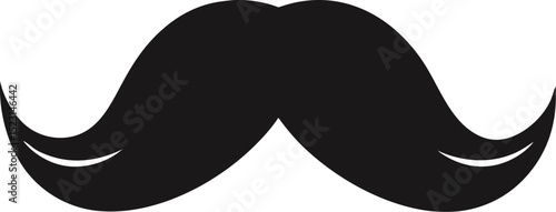 Bold black vector illustration of a stylish handlebar mustache isolated on white