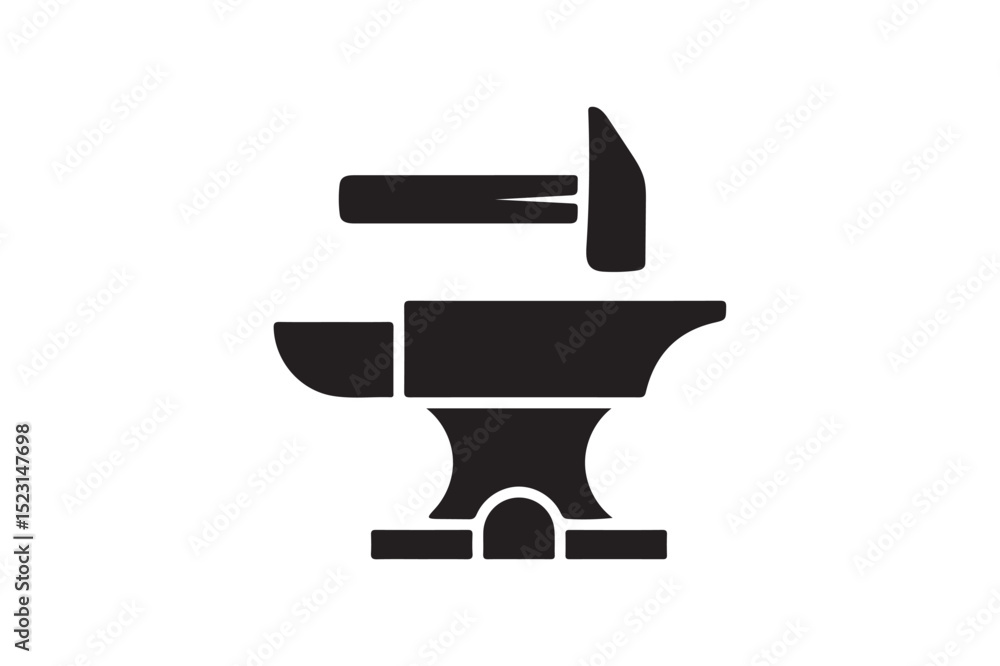 Anvil icon silhouette on white background. Anvil icon silhouette on white background.