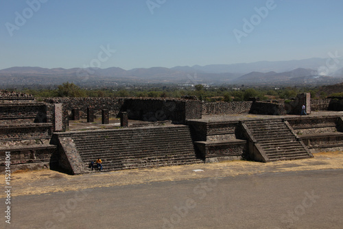 View of Ancient ruins of the Aztec and Pyramids at Teotihuacan, Mexico