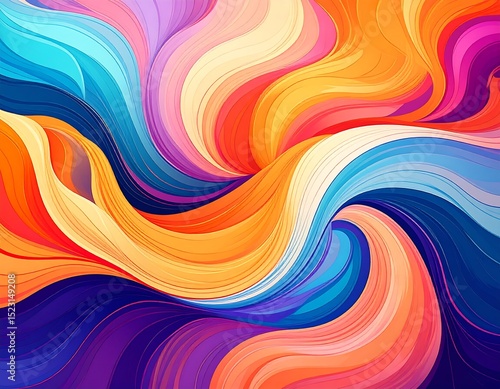 Abstract swirling vibrant colors