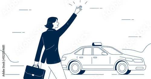 business stop the car with hand raising 
