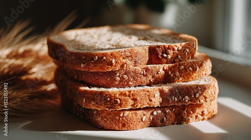  A plate of sliced bread with oatmeal nearby