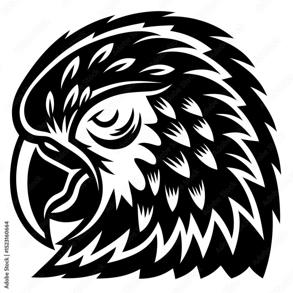 Obraz premium Resting Macaw Head Illustration