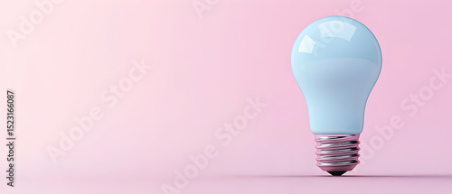 Pastel Light Bulb On Pink Background
