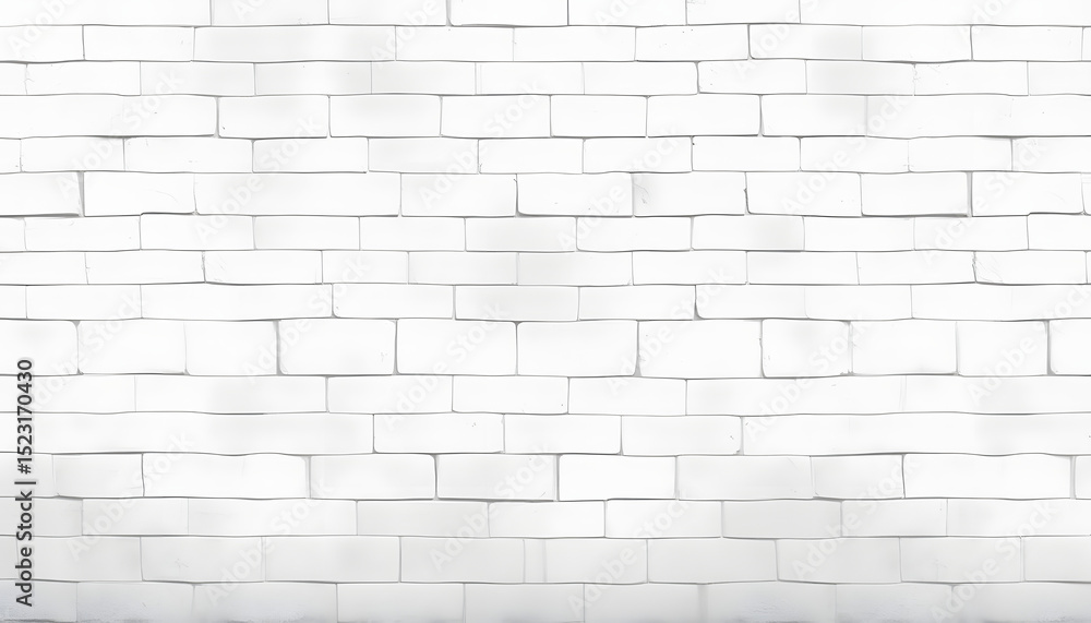 Naklejka premium Sleek white-gray concrete stone textured wall tiles panoramic backdrop banner, hand-drawn digital illustration. White tone