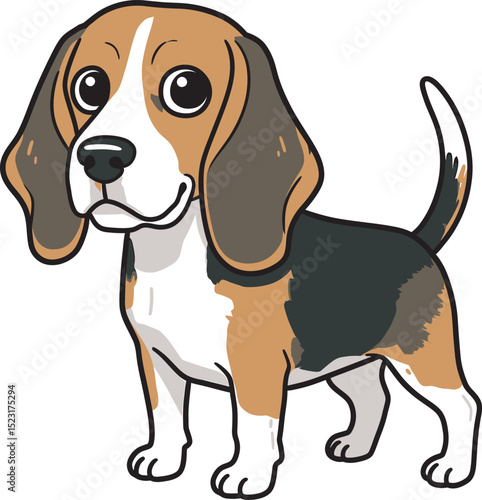 Beagle Dog Vector white color background 