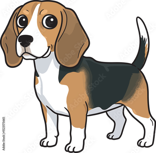 Beagle Dog Vector white color background 