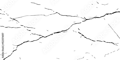 A close-up, high-contrast black and white photograph showcasing a network of intricate cracks, resembling a dried-up surface, shattered glass, or a distressed texture. The lines are sharp and angular.