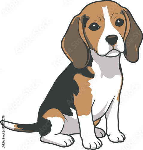 Beagle Dog Vector white color background 