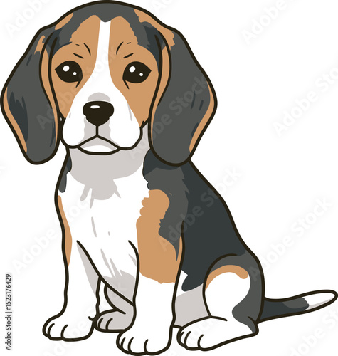 Beagle Dog Vector white color background 