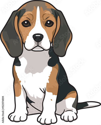 Beagle Dog Vector white color background 