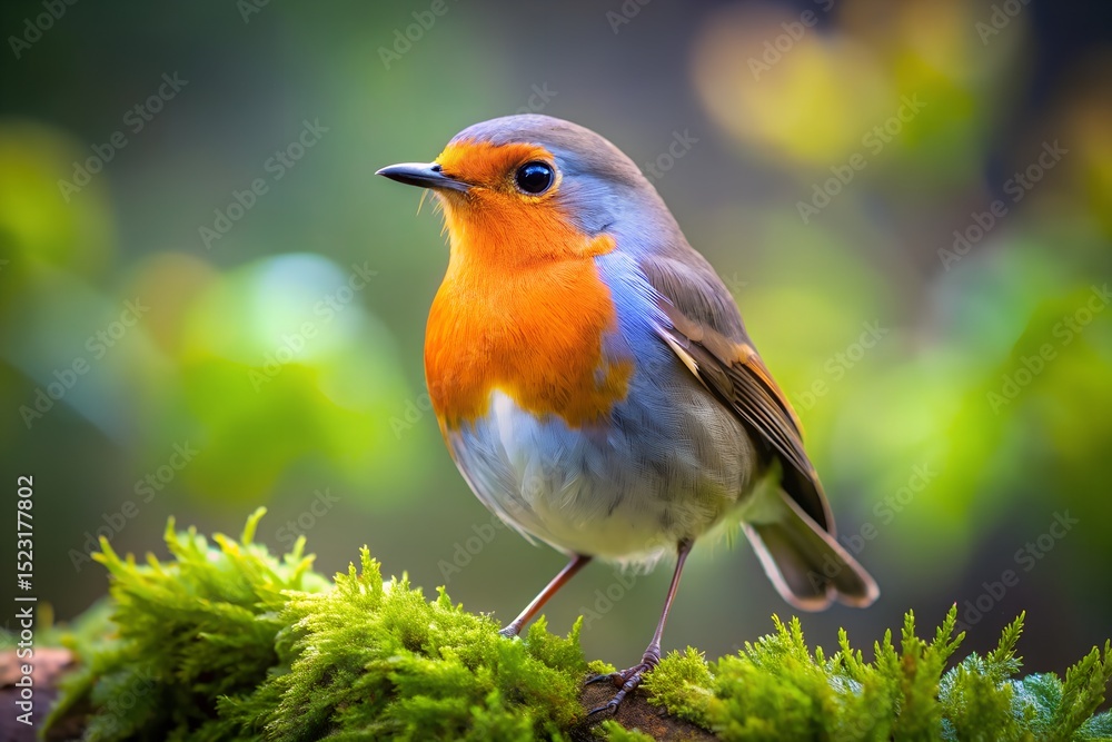 Fototapeta premium Cute robin on a branch