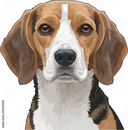 Beagle Dog Vector white color background 