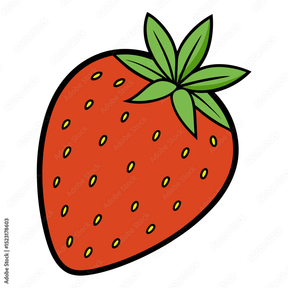 Obraz premium Strawberry SVG – Cute Fruit Clipart for Summer Crafts, Stickers, and Sublimation Designs
