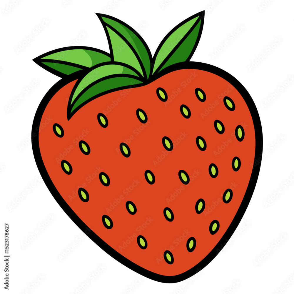 Obraz premium Strawberry SVG – Cute Fruit Clipart for Summer Crafts, Stickers, and Sublimation Designs