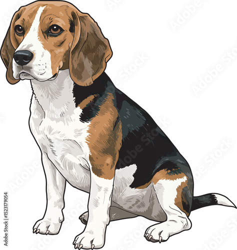 Beagle Dog Vector white color background 