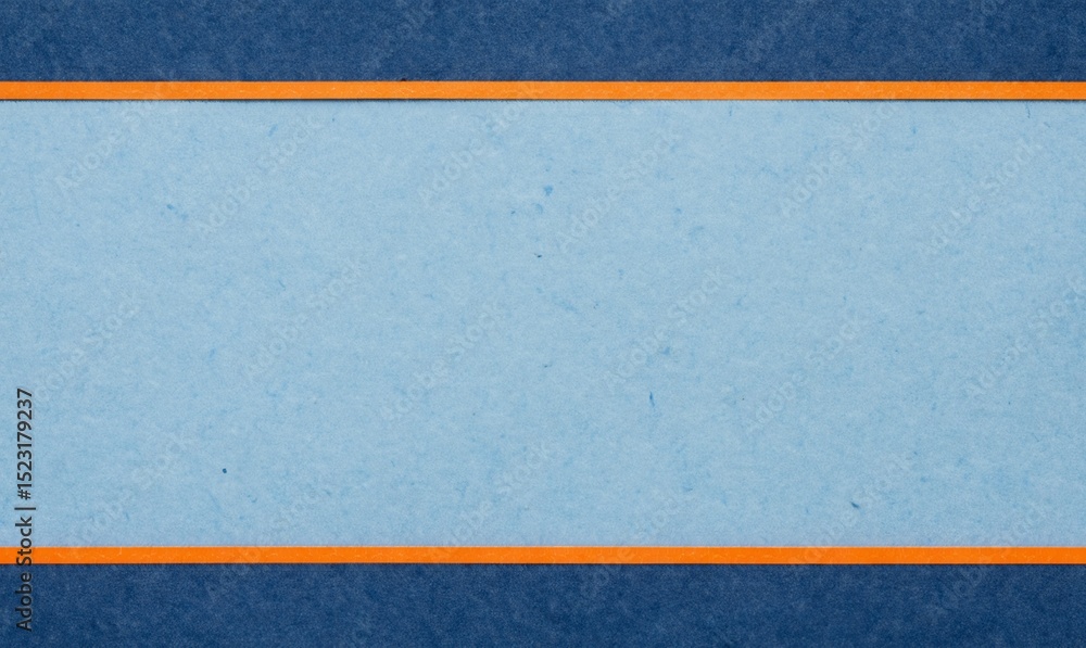 Fototapeta premium Minimal background featuring denim blue paper textures with orange stripe accents. Ideal for modern branding, fashion visuals, product packaging, label design, or contemporary print materials.