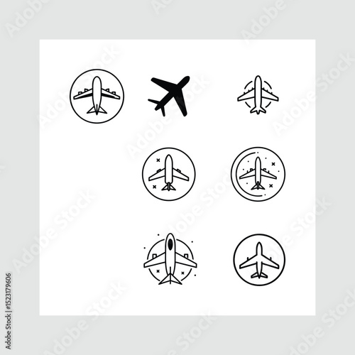 Airplane Outline Icon  Vector Symbol for Flying and Transportair plane