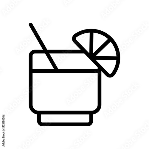 Refreshing Drink Glass Icon Vector
