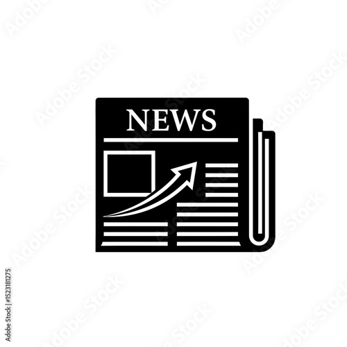 News icon with arrow indicating growth and progress