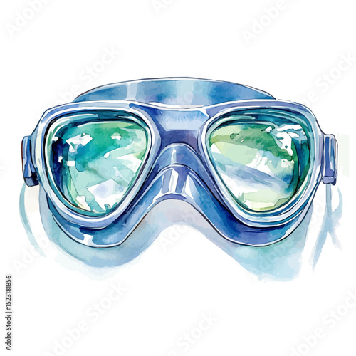 Protective Eyewear, watercolor drawing vector, high quality, isolated on a white background.