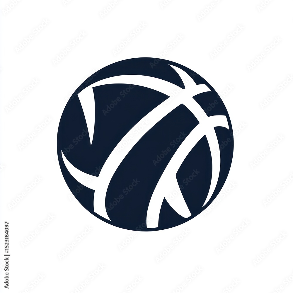 Fototapeta premium Stylized black and white basketball graphic (1)