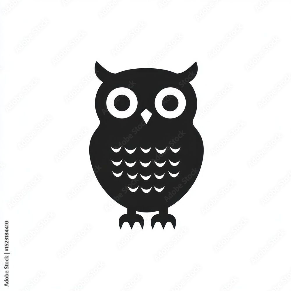 Simple black silhouette of an owl (4) Simple black silhouette of an owl (4)