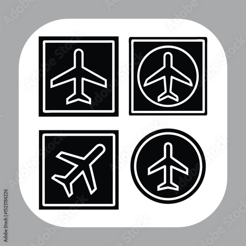 Airplane Outline Icon  Vector Symbol for Flying and Transportair plane