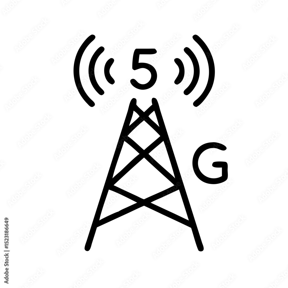 5G network tower icon. High speed internet communication technology symbol. Modern 5G cellular network infrastructure graphic for mobile app design. 5G network tower icon. High speed internet communication technology symbol. Modern 5G cellular network infrastructure graphic for mobile app design.