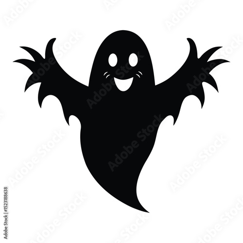 Halloween Funny Ghost vector icon