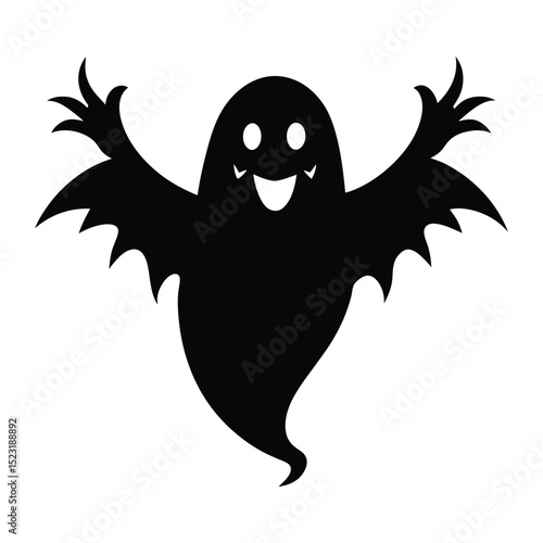 Halloween Funny Ghost vector icon