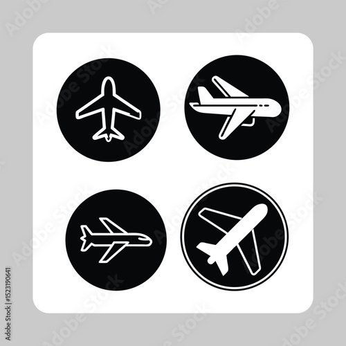 Airplane Outline Icon  Vector Symbol for Flying and Transportair plane