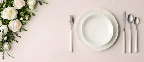 Elegant Table Setting With Flowers