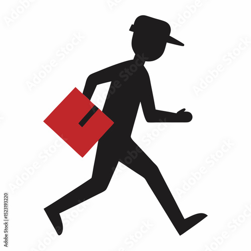 Silhouette vector illustration of a businessman deliveryman