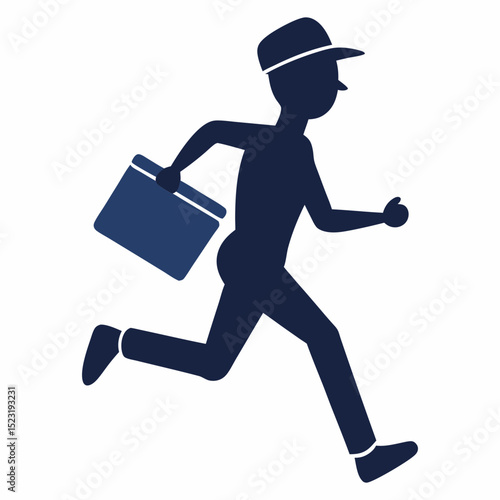 Silhouette vector illustration of a businessman deliveryman