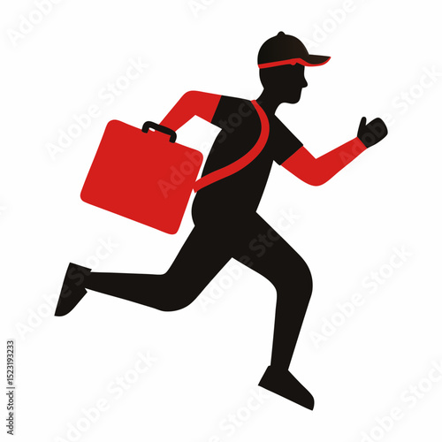 Silhouette vector illustration of a businessman deliveryman