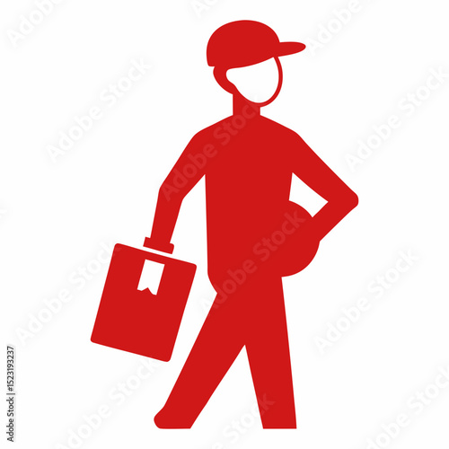 Silhouette vector illustration of a businessman deliveryman
