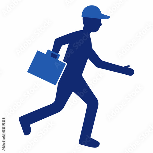 Silhouette vector illustration of a businessman deliveryman