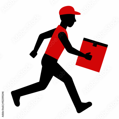 Silhouette vector illustration of a businessman deliveryman