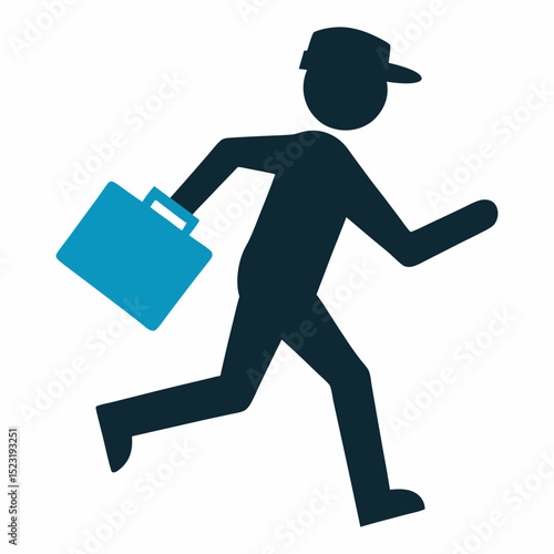 Silhouette vector illustration of a businessman deliveryman