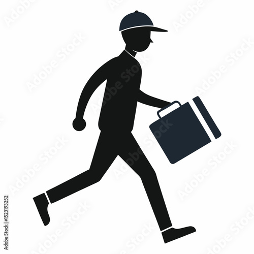 Silhouette vector illustration of a businessman deliveryman