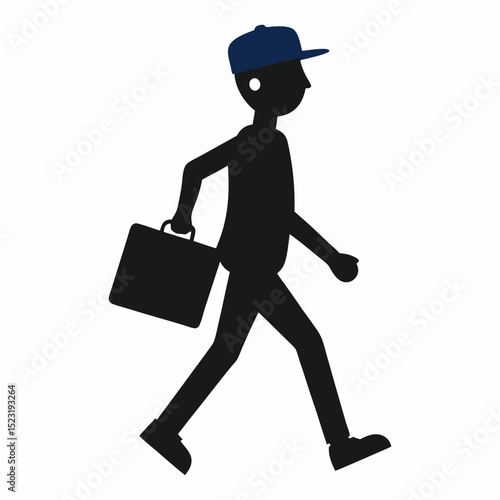 Silhouette vector illustration of a businessman deliveryman