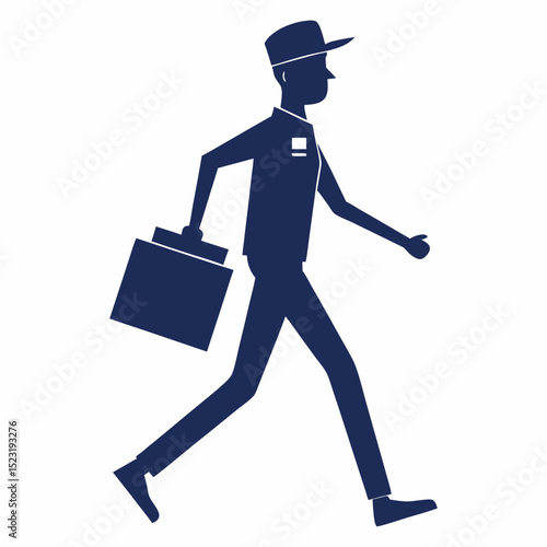 Silhouette vector illustration of a businessman deliveryman