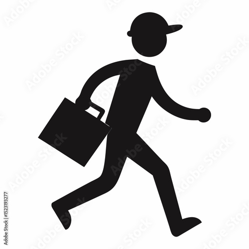 Silhouette vector illustration of a businessman deliveryman