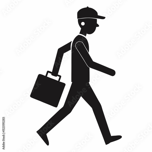 Silhouette vector illustration of a businessman deliveryman