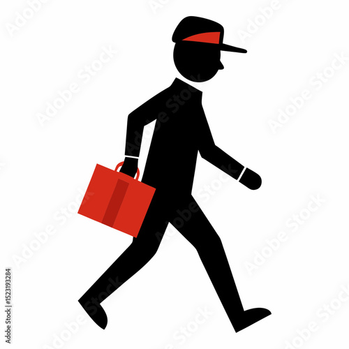 Silhouette vector illustration of a businessman deliveryman