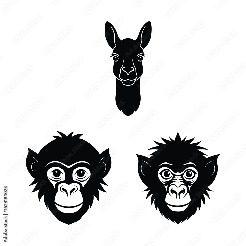 Fototapeta premium Animal head bundle design