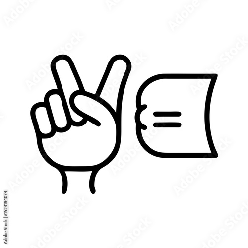 Hand showing victory sign next to a voting ballot. Public participation in elections is crucial for democracy. This image is perfect for civic engagement campaigns promoting public voting.